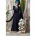 Embroidered flare Nida abaya- Black